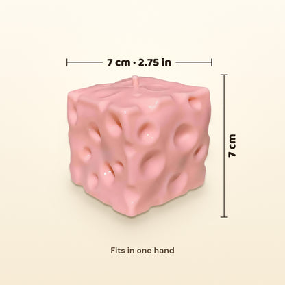 CHEDDI is 7 cm (2.75 in) on each side and fits in one hand