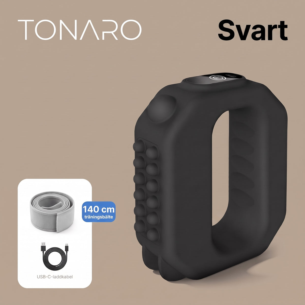 TONARO T10 svart med 140 cm lång rem
